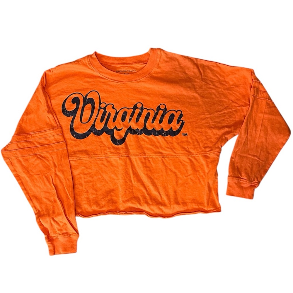 UVA university of VA spirit long sleeve crop top size small